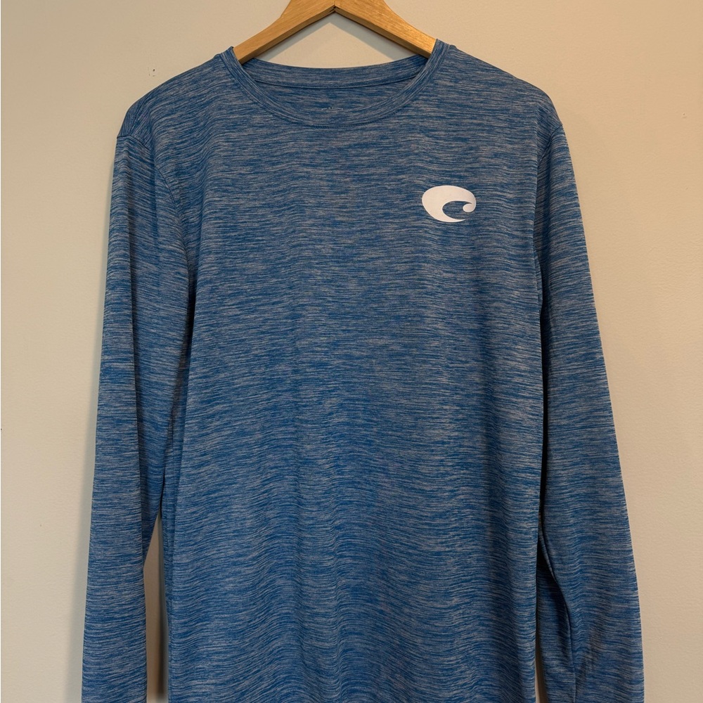 Costa Heather Blue Crew Neck Performance T-Shirt